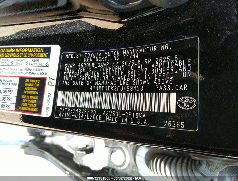 4T1BF1FK3FU499153