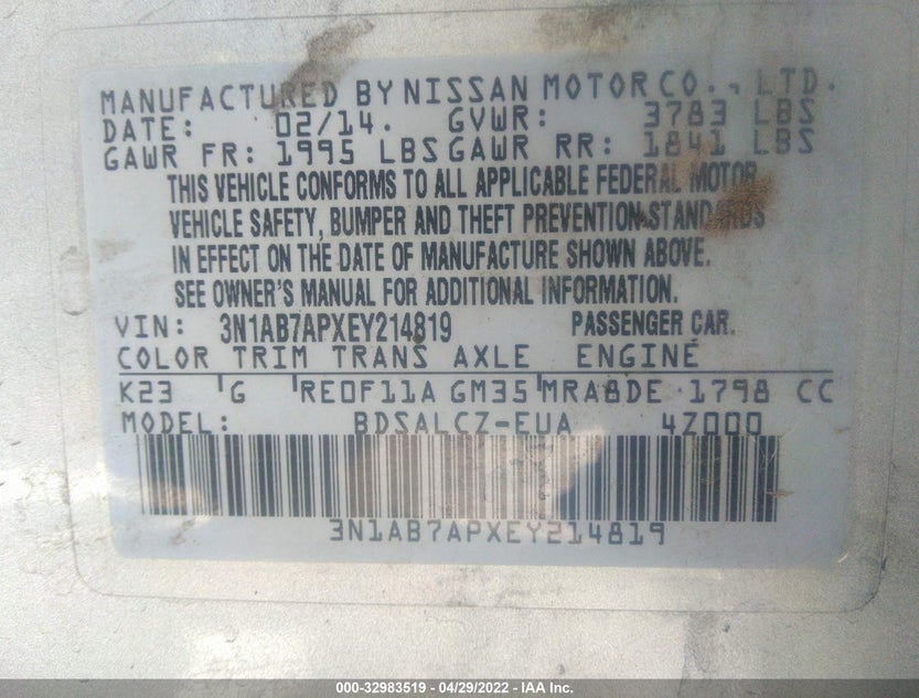 3N1AB7APXEY214819