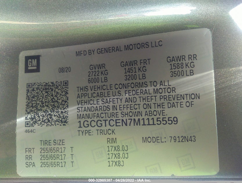 1GCGTCEN7M1115559