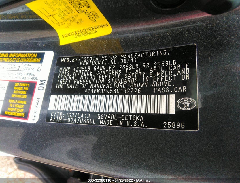4T1BK3EK5BU132726