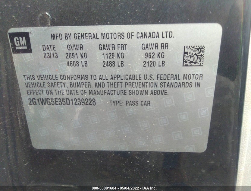 2G1WG5E35D1239228