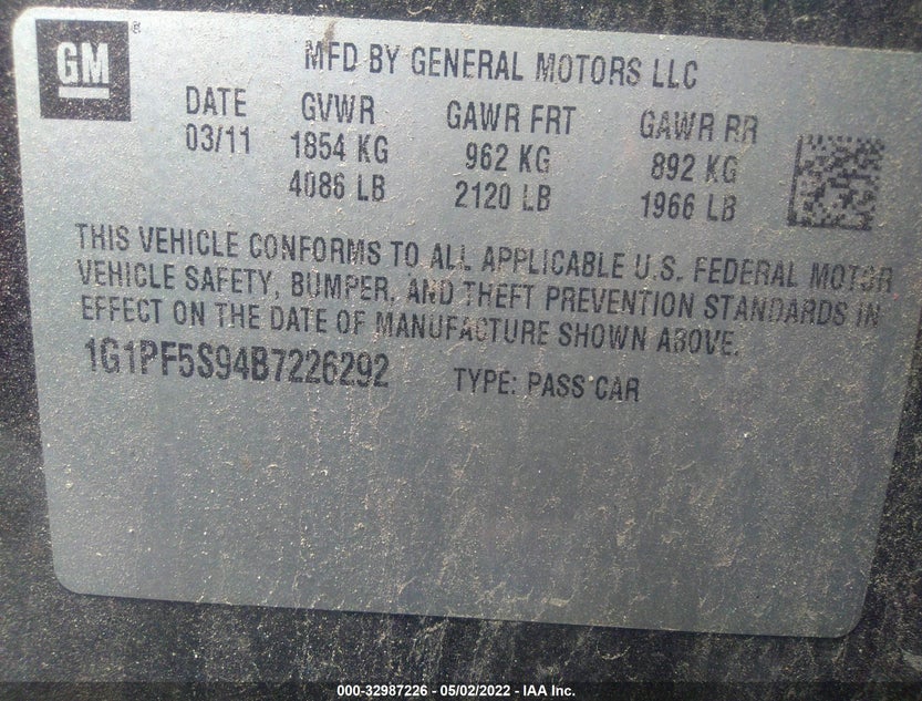 1G1PF5S94B7226292