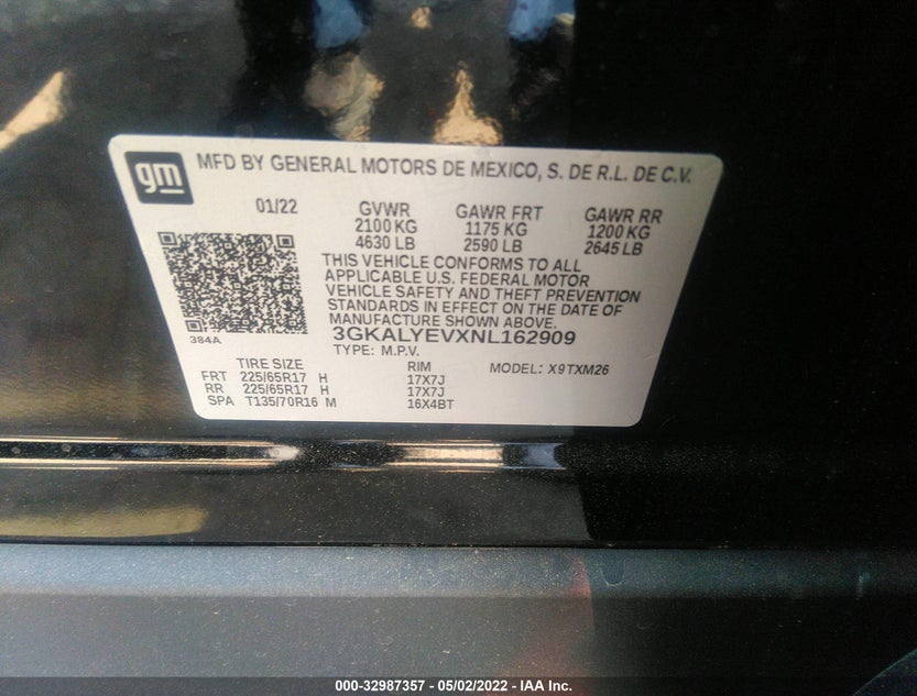 3GKALYEVXNL162909