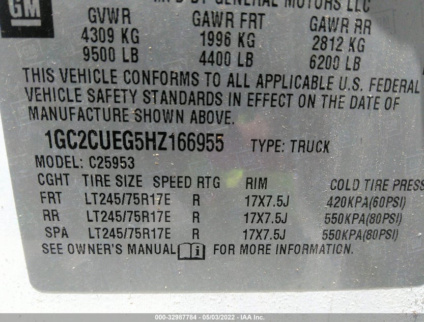 1GC2CUEG5HZ166955