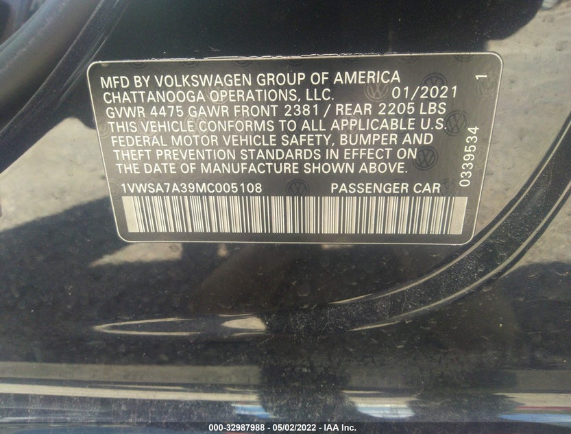 1VWSA7A39MC005108