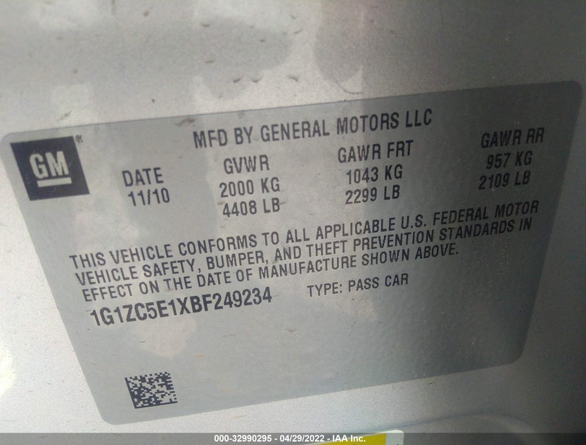 1G1ZC5E1XBF249234
