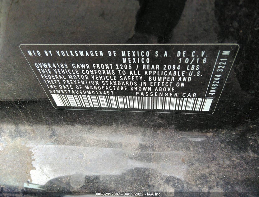 3VW5T7AU6HM018497