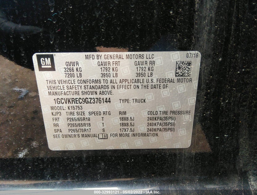 1GCVKREC9GZ376144