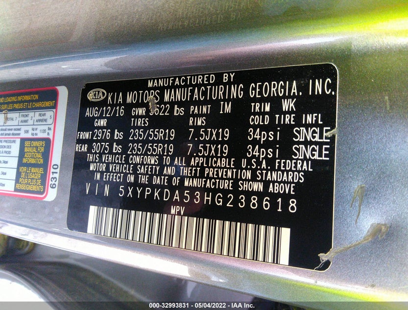 5XYPKDA53HG238618