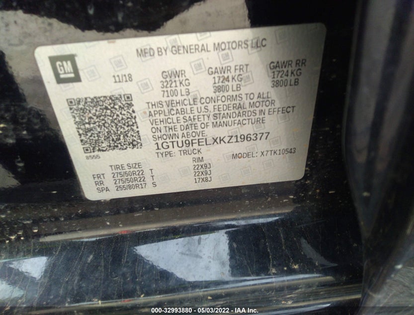 1GTU9FELXKZ196377