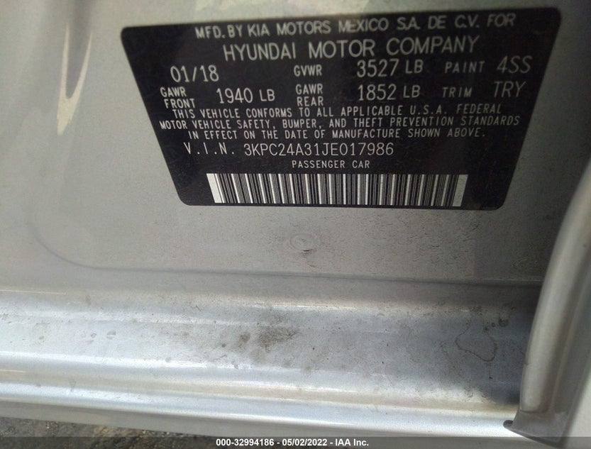 3KPC24A31JE017986