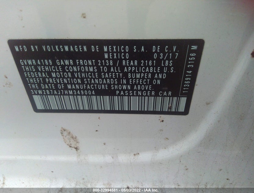 3VW2B7AJ7HM349004