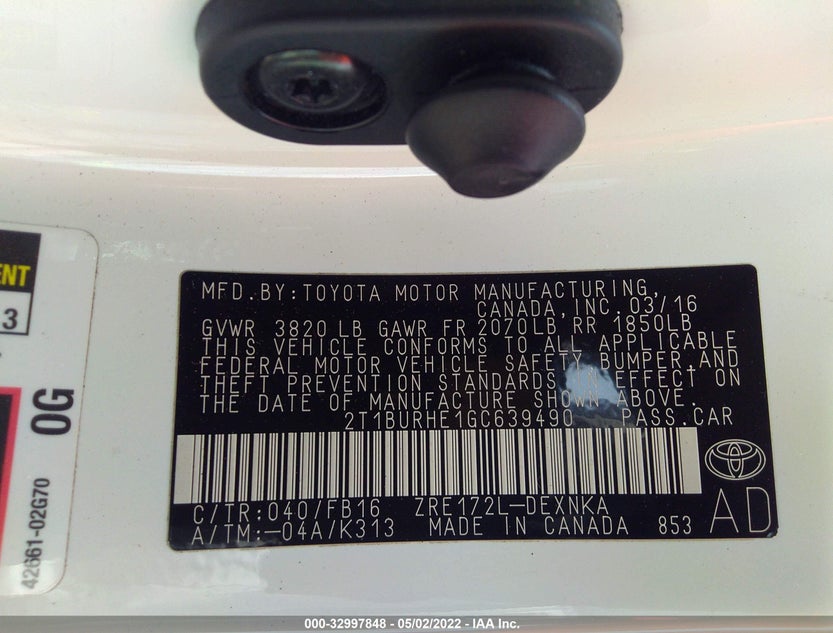 2T1BURHE1GC639490