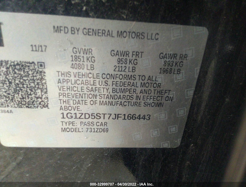 1G1ZD5ST7JF166443