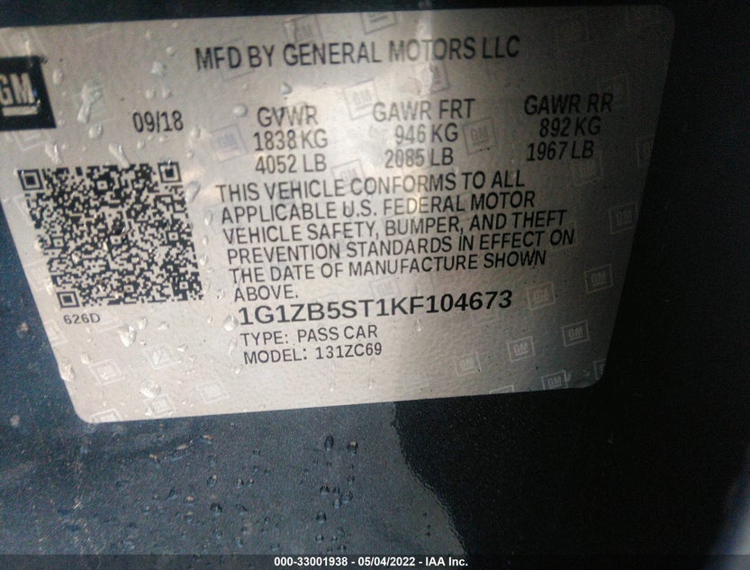 1G1ZB5ST1KF104673