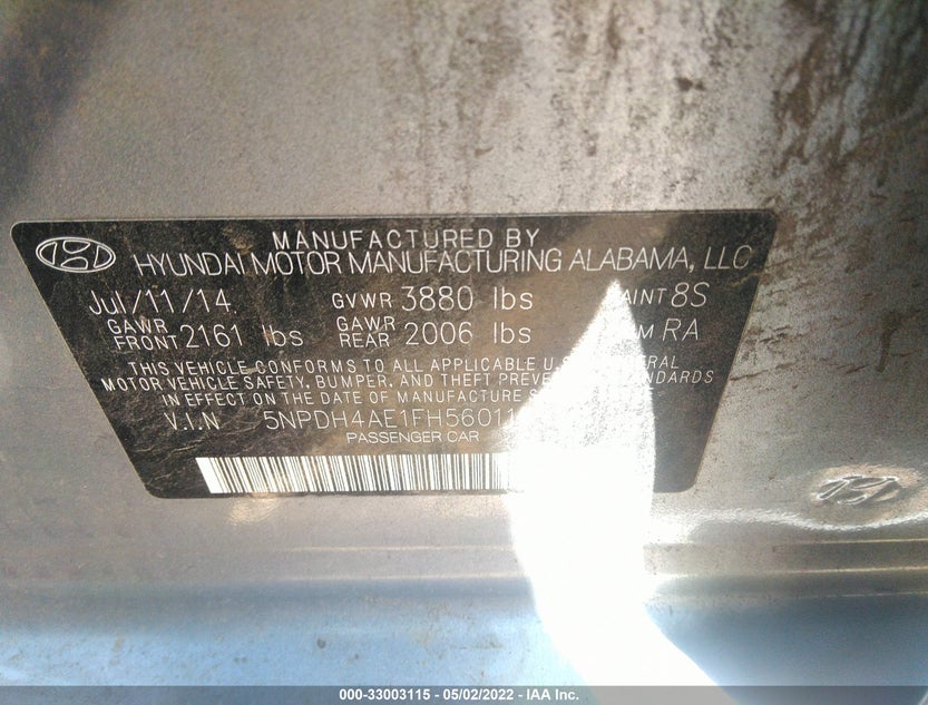 5NPDH4AE1FH560116
