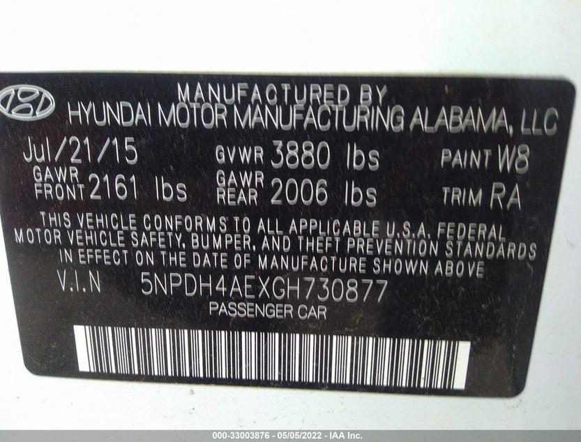 5NPDH4AEXGH730877