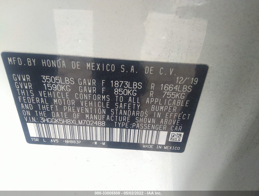 3HGGK5H8XLM702488