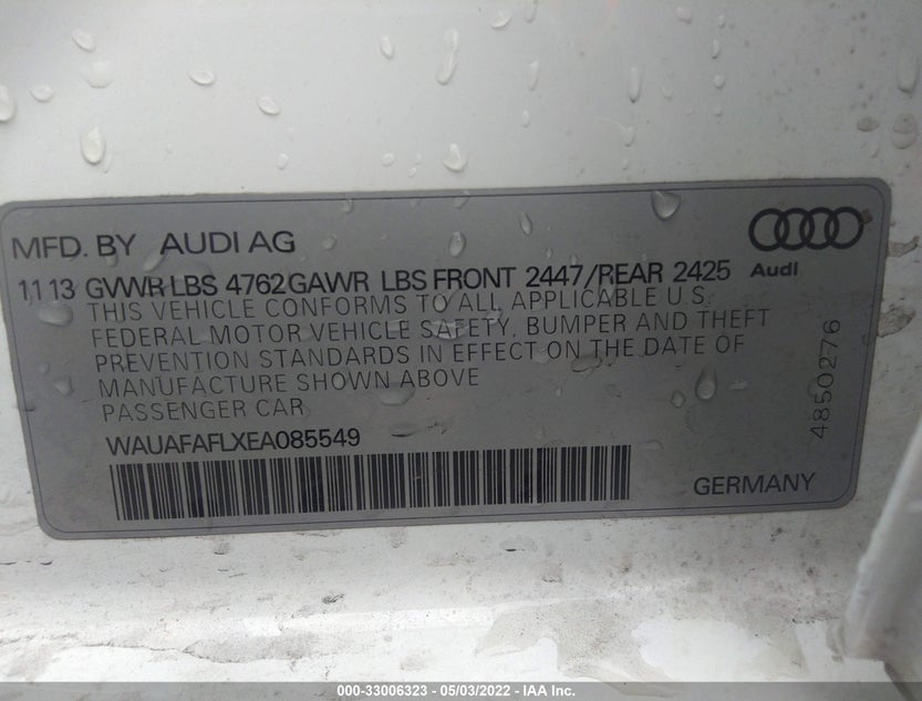 WAUAFAFLXEA085549
