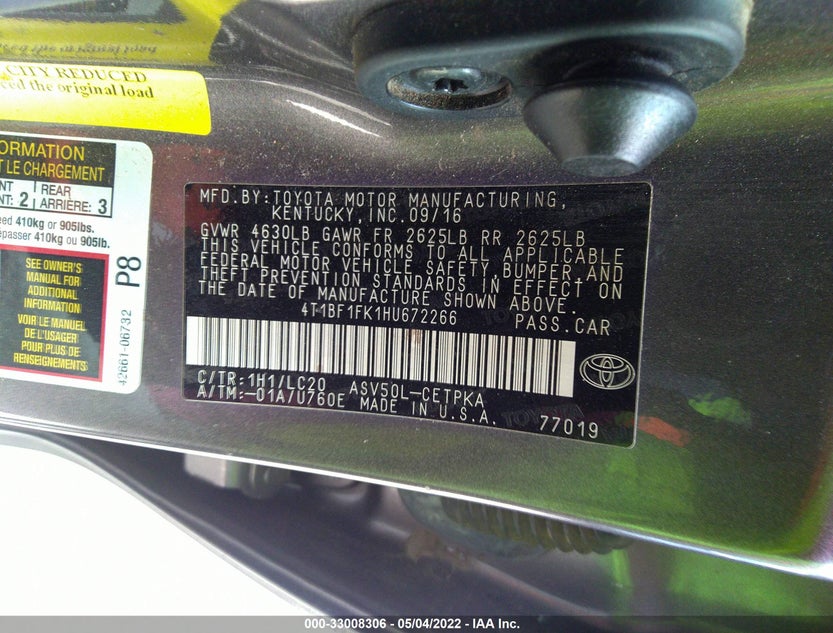 4T1BF1FK1HU672266