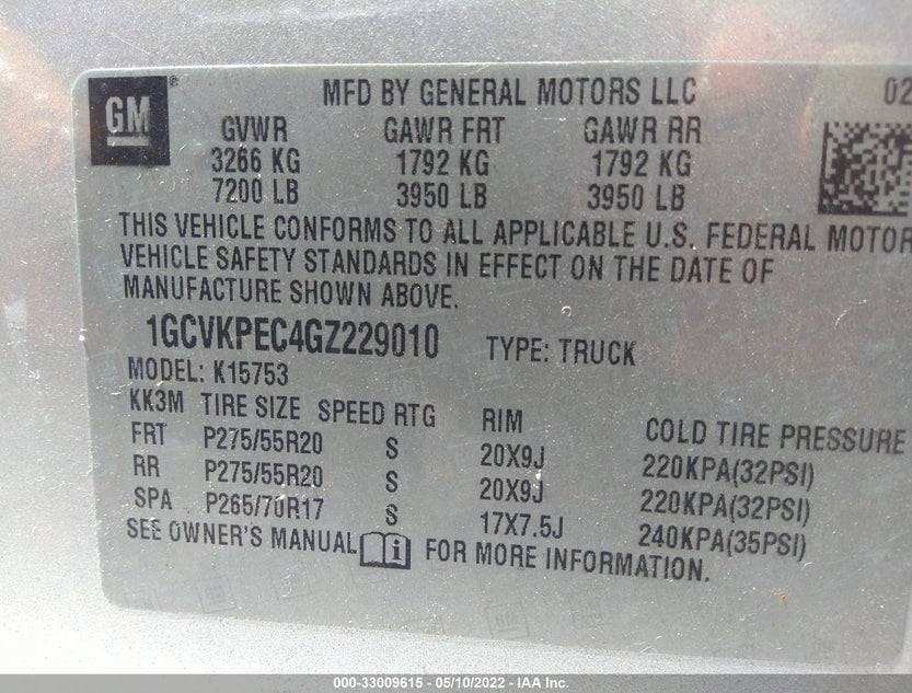 1GCVKPEC4GZ229010