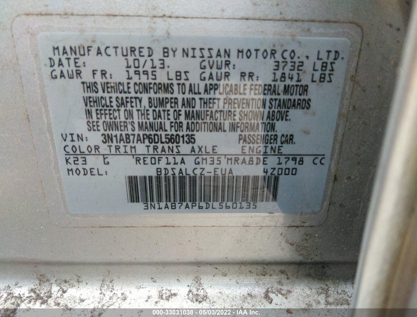 3N1AB7AP6DL560135