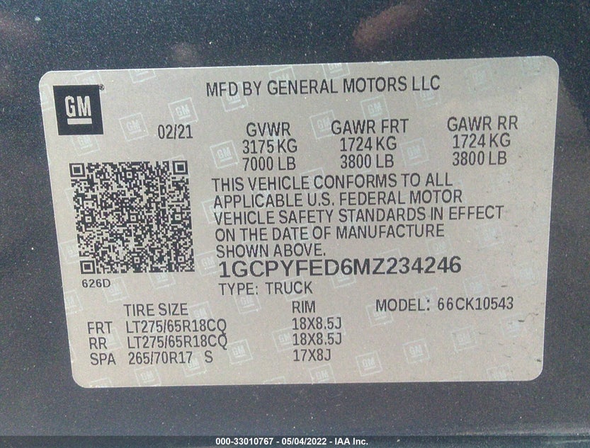 1GCPYFED6MZ234246