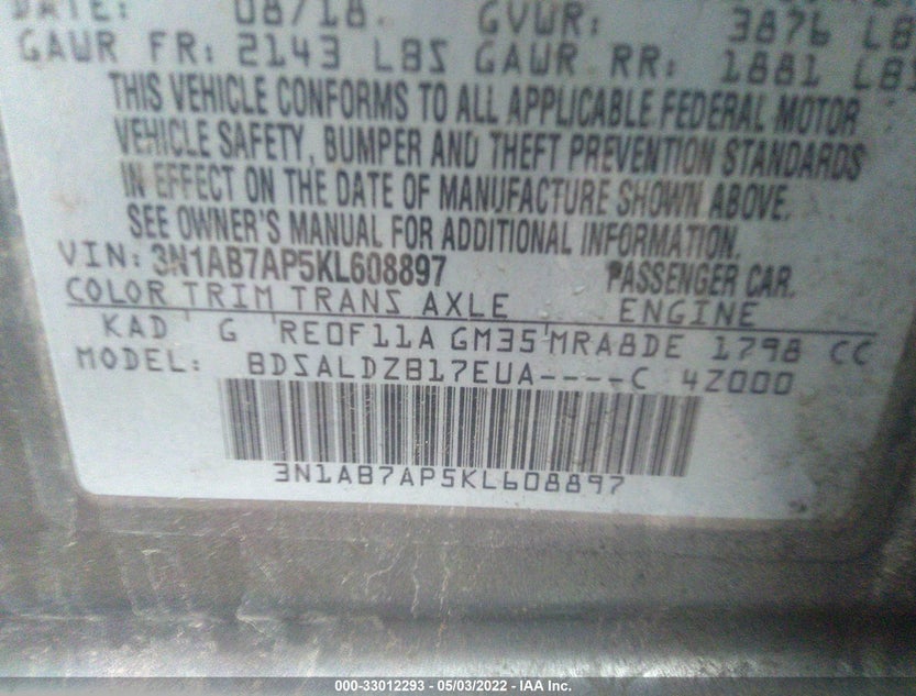 3N1AB7AP5KL608897