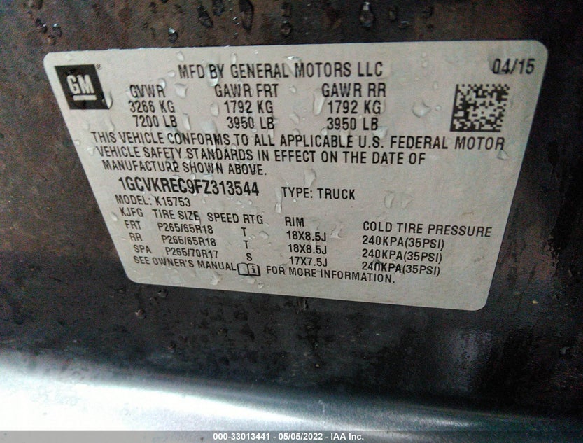 1GCVKREC9FZ313544