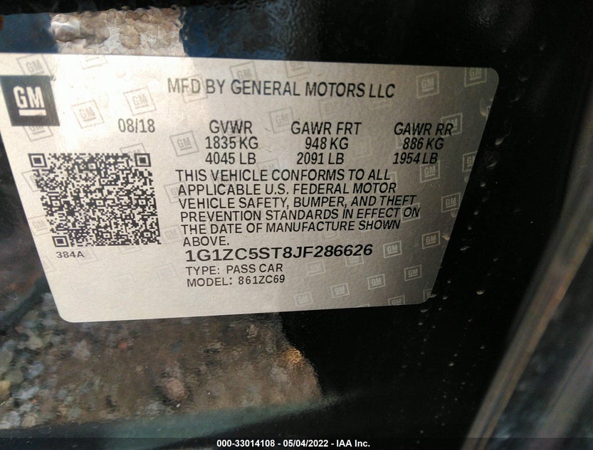 1G1ZC5ST8JF286626