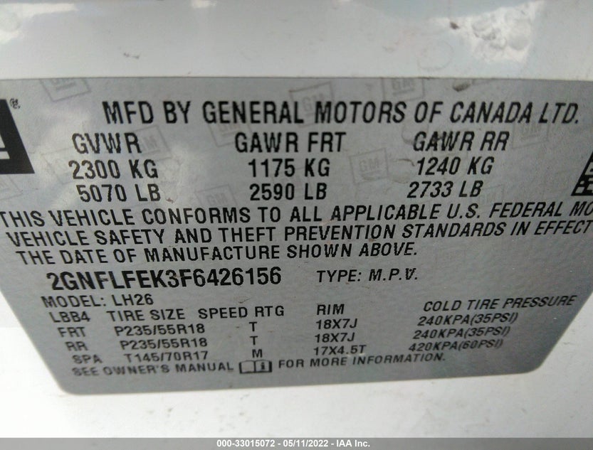 2GNFLFEK3F6426156