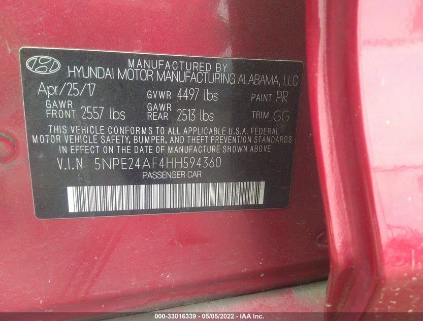 5NPE24AF4HH594360