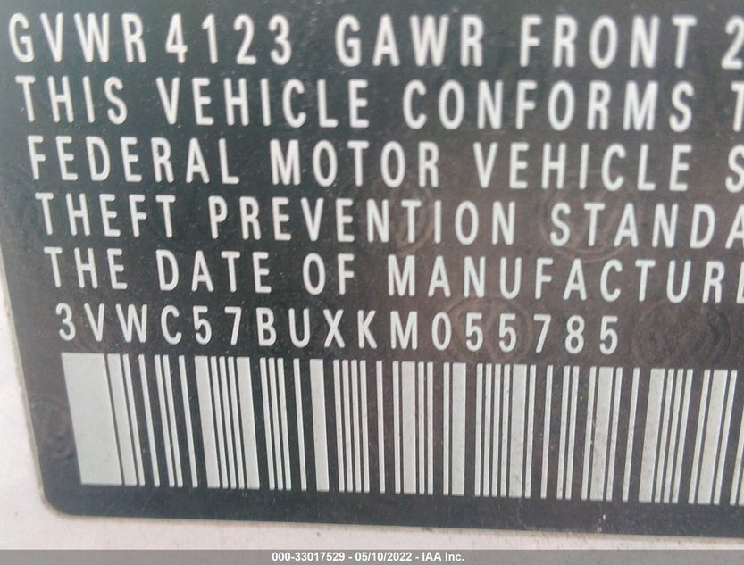 3VWC57BUXKM055785