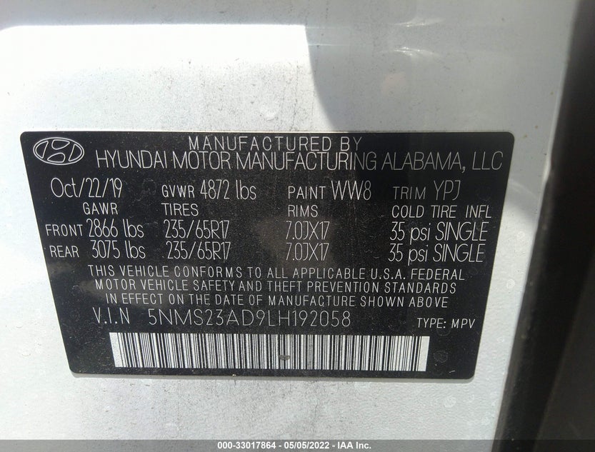 5NMS23AD9LH192058