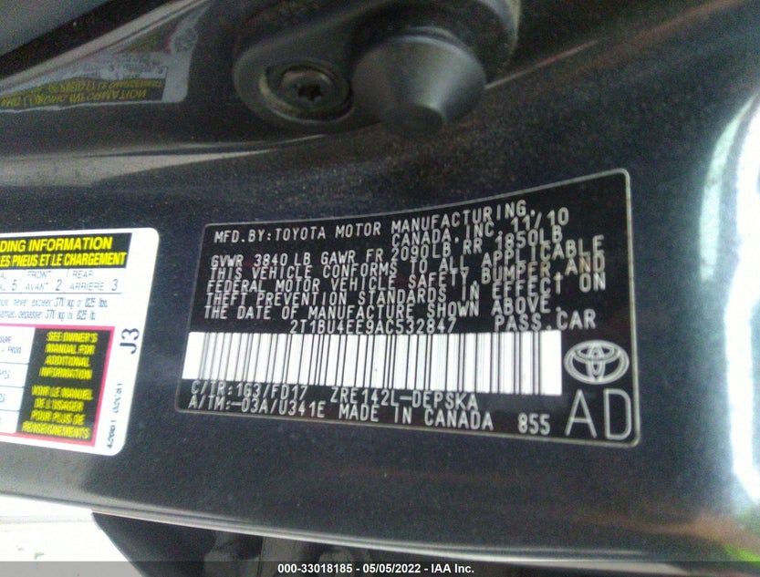 2T1BU4EE9AC532847