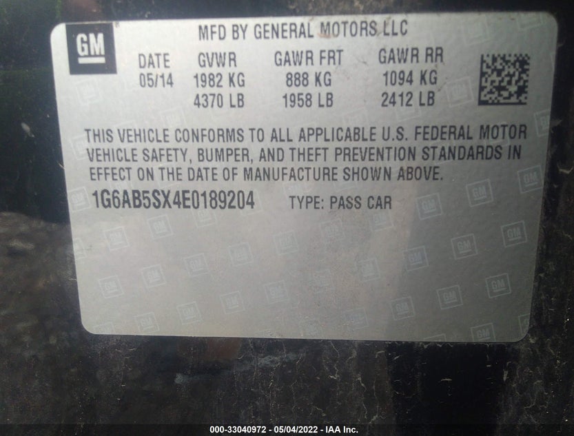 1G6AB5SX4E0189204