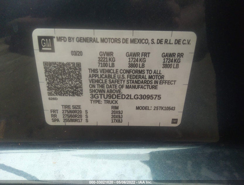3GTU9DED2LG309575