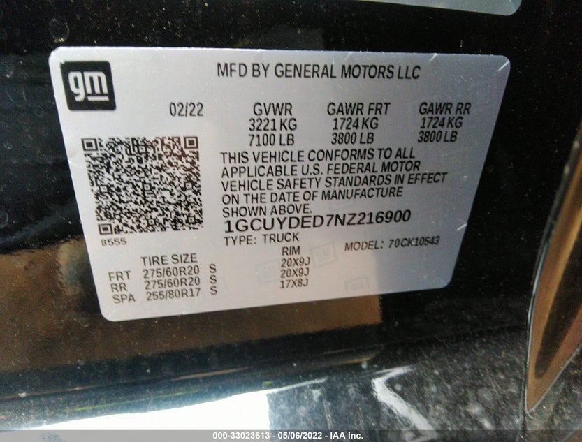 1GCUYDED7NZ216900