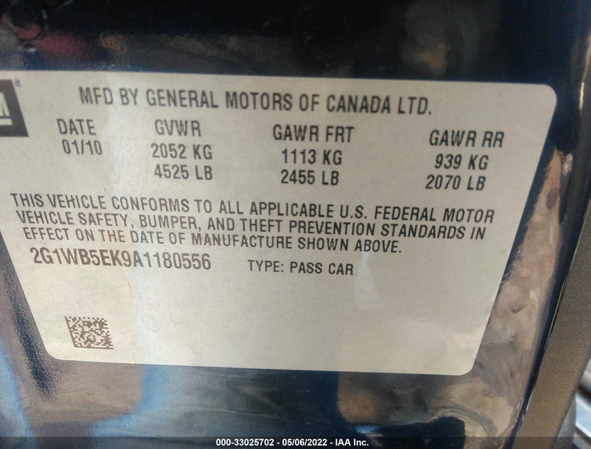 2G1WB5EK9A1180556
