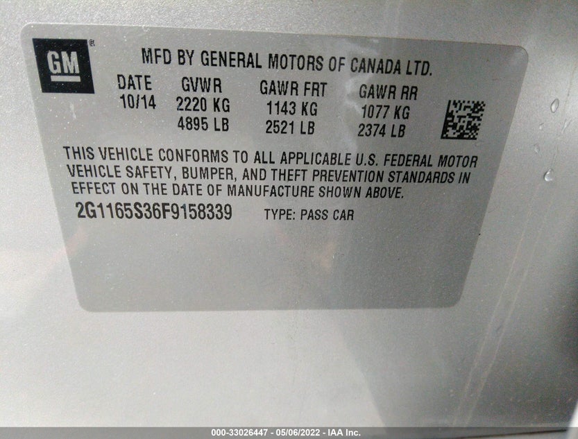 2G1165S36F9158339