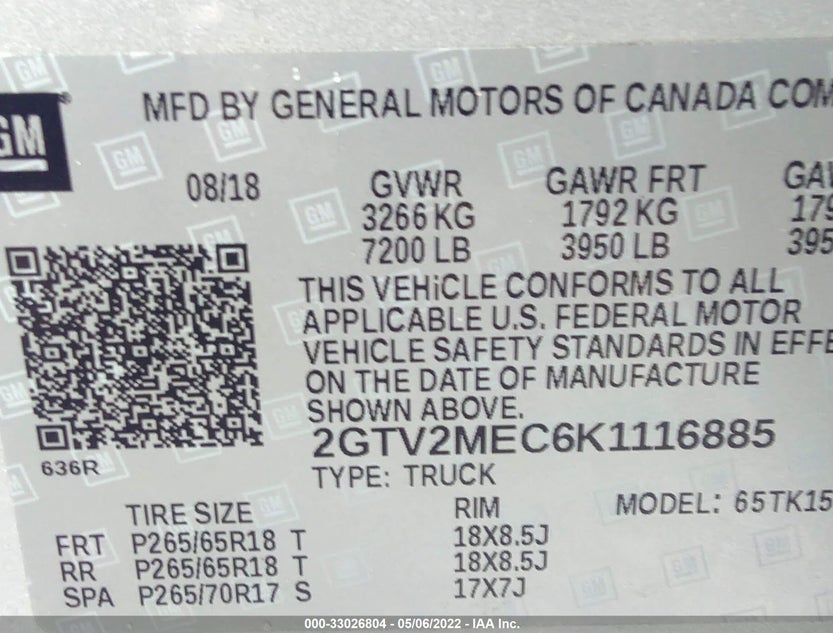 2GTV2MEC6K1116885