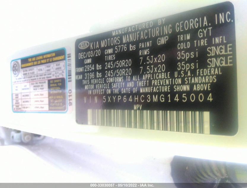 5XYP64HC3MG145004