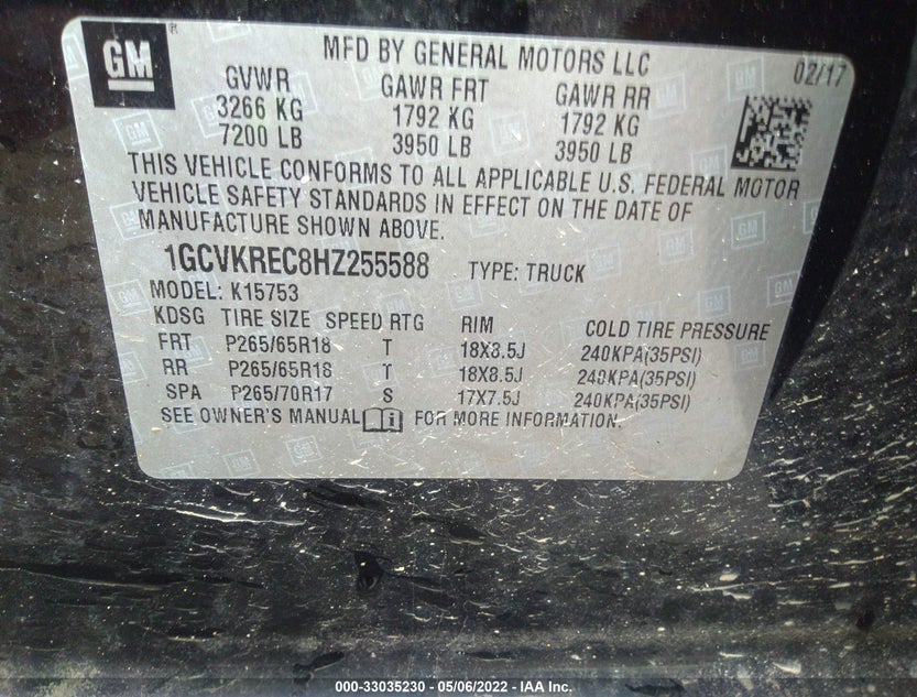 1GCVKREC8HZ255588