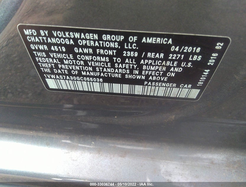 1VWAS7A30GC055036