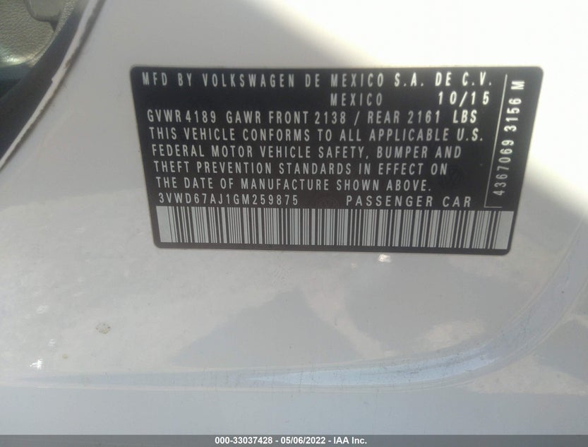 3VWD67AJ1GM259875