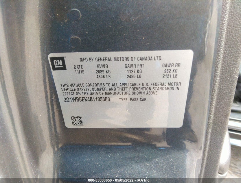 2G1WB5EK4B1185360
