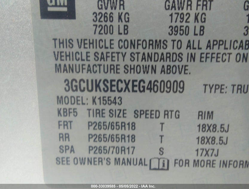 3GCUKSECXEG460909