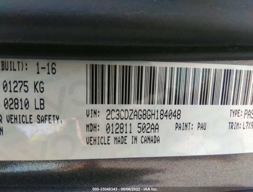 2C3CDZAG8GH184048