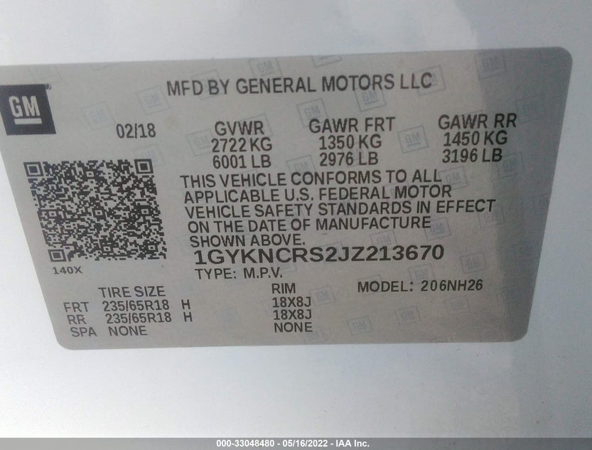 1GYKNCRS2JZ213670