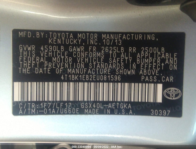 4T1BK1EB2EU081596